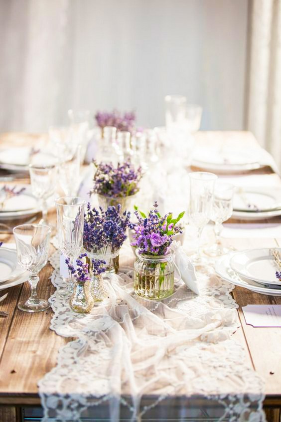 lavender wedding decor centerpieces with glasses ideasangela krebs