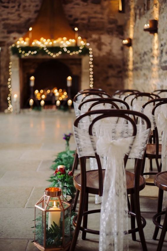 Winter wedding ceremony decor 15