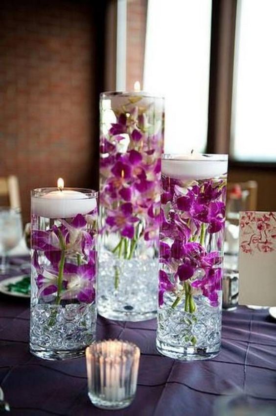 Glass Cylinders Wedding Centerpieces 14