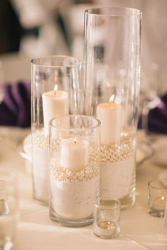 Glass Cylinders Wedding Centerpieces 20