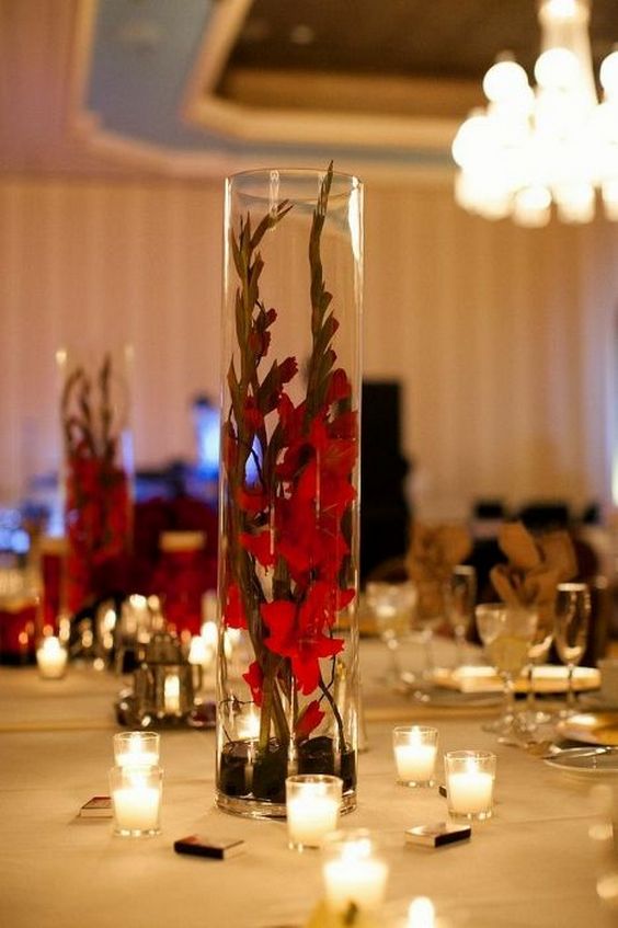 Glass Cylinders Wedding Centerpieces 26