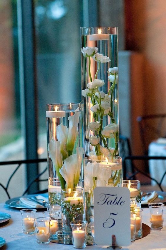 Glass Cylinders Wedding Centerpieces 3