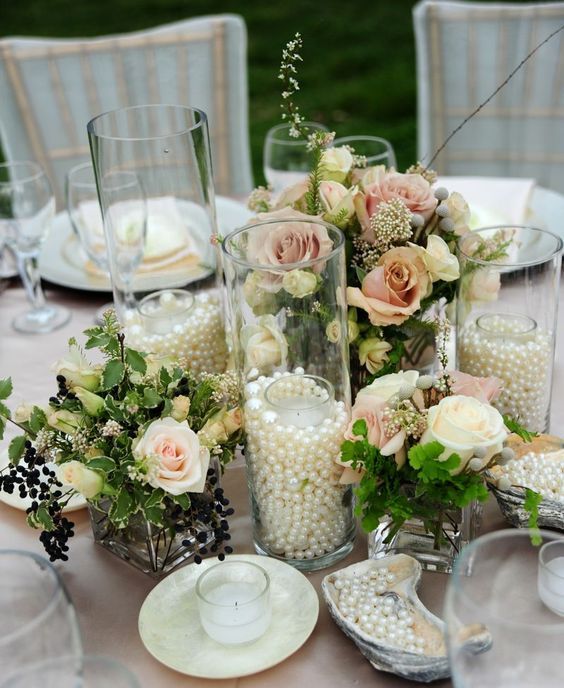 Glass Cylinders Wedding Centerpieces 13