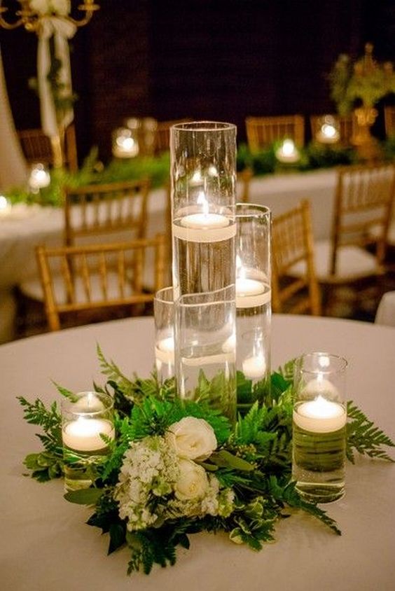 Glass Cylinders Wedding Centerpieces 4