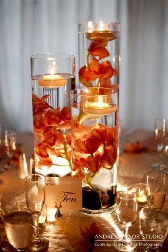 Glass Cylinders Wedding Centerpieces 5