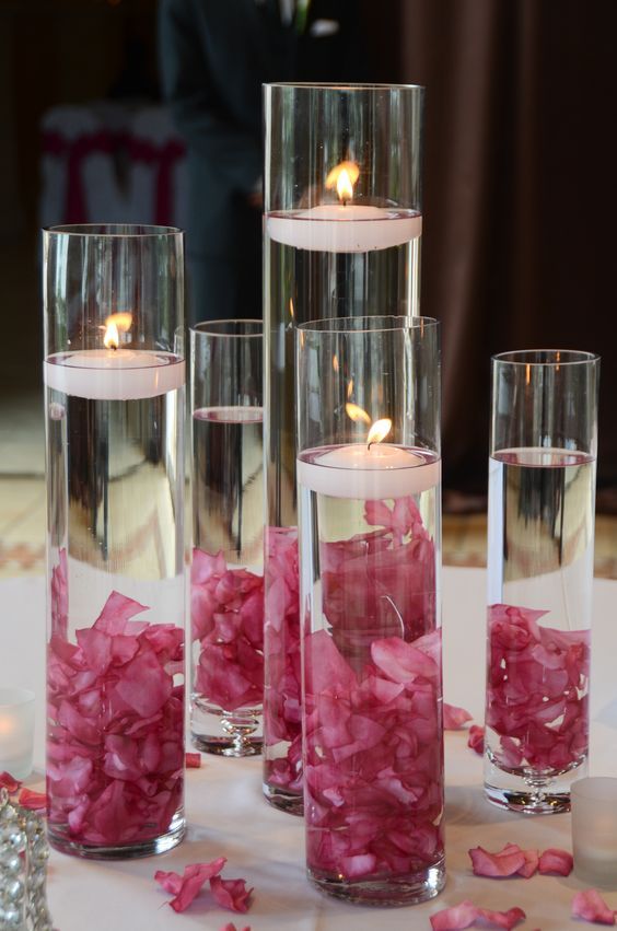 Glass Cylinders Wedding Centerpieces 9