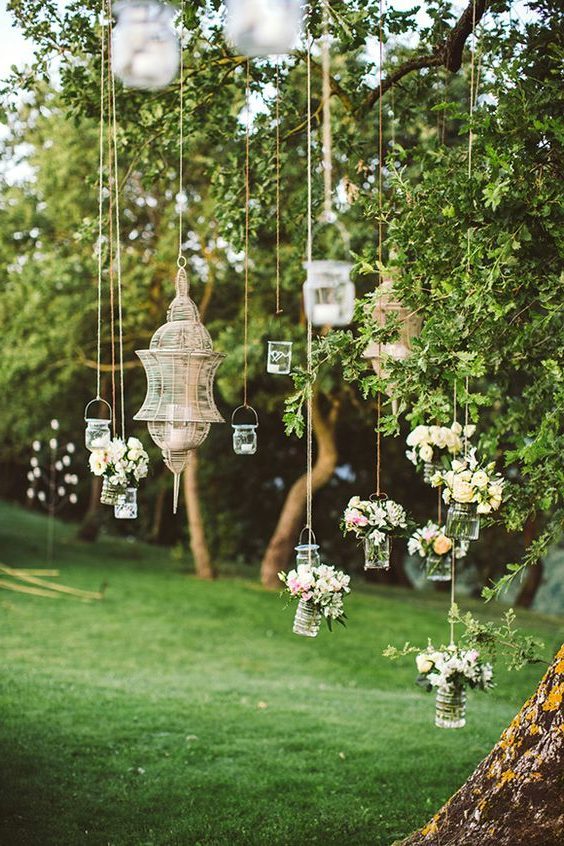 Hanging lantern wedding decor 1