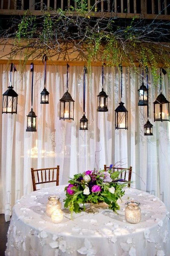 Hanging lantern wedding decor 12