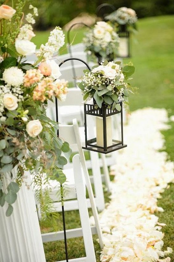 Hanging lantern wedding decor