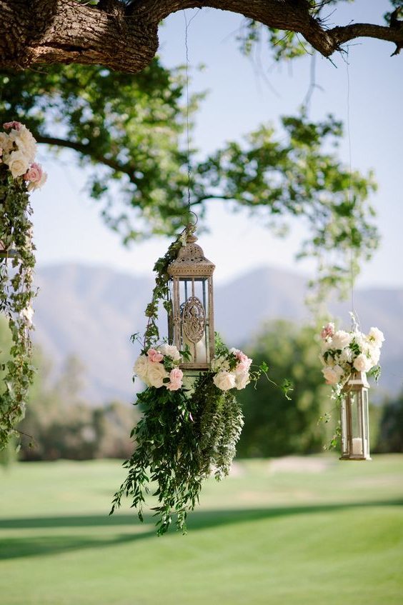 Hanging lantern wedding decor