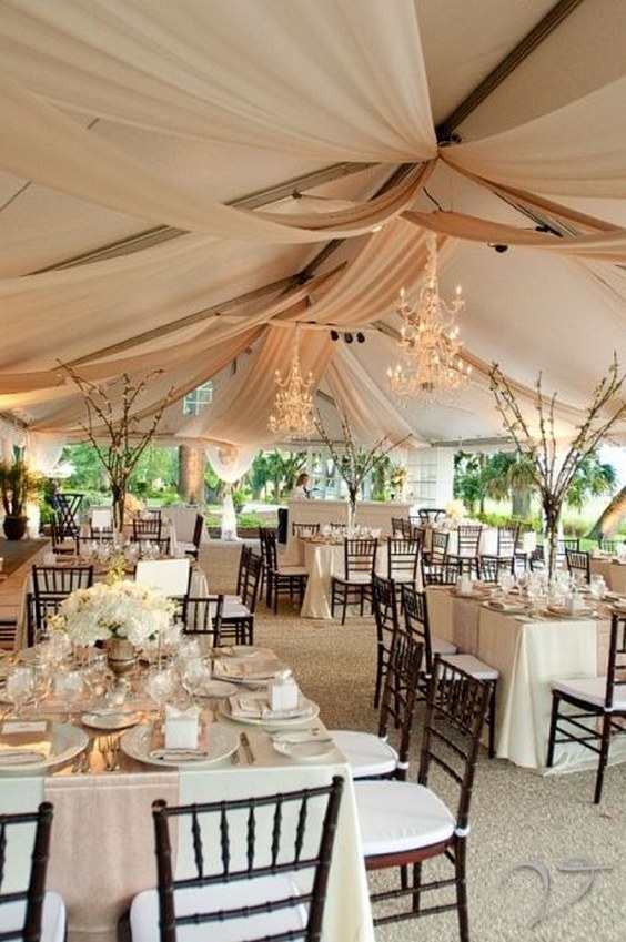 rustic tent wedding decor