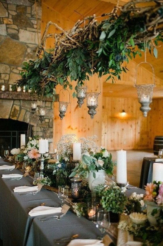 Hanging lantern wedding decor