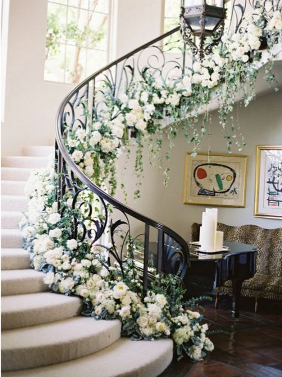 Wedding Staircase Décor Ideas 23