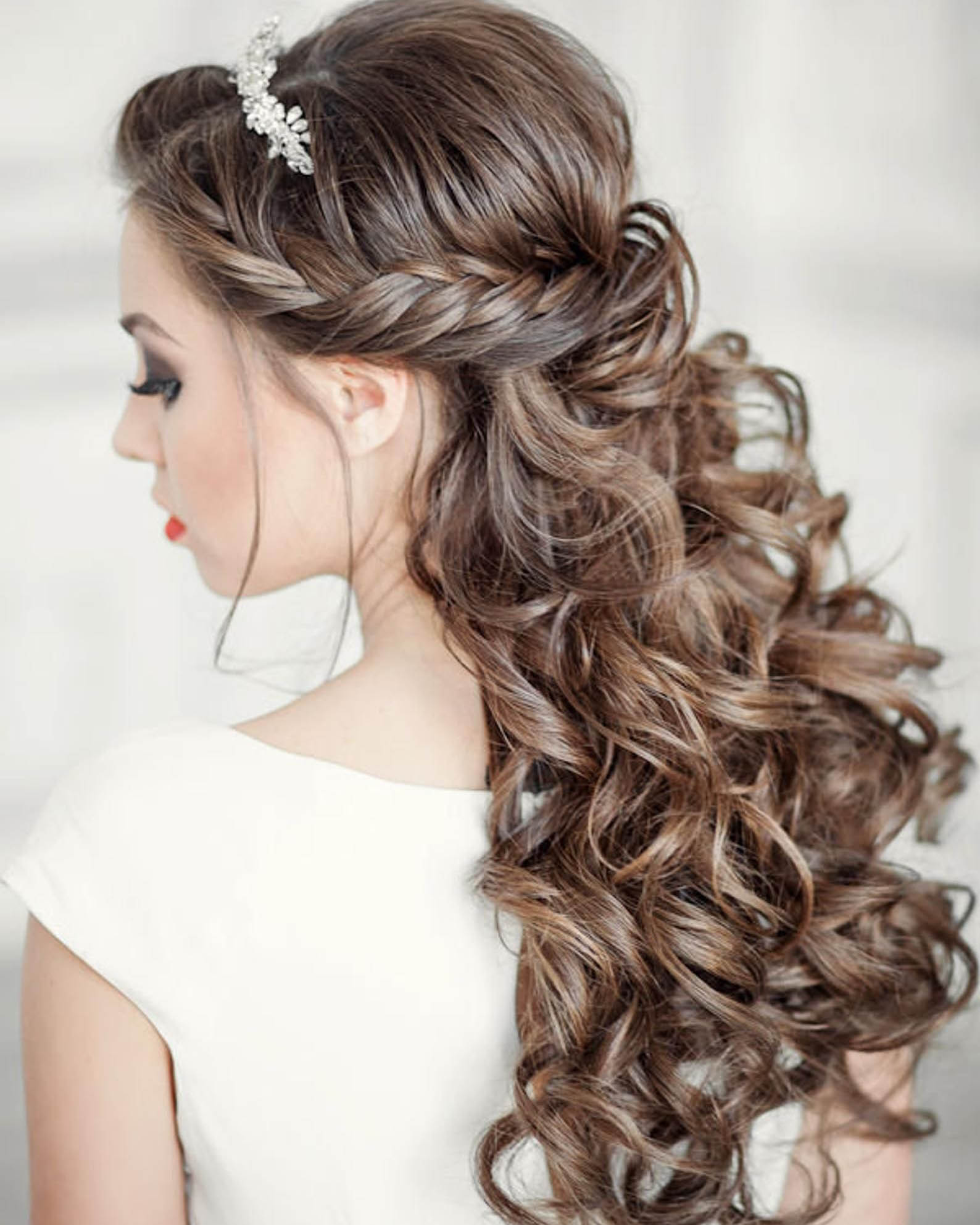 long hair wedding styles half up