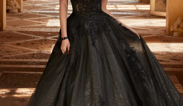 black wedding dresses sweetheat ball gown