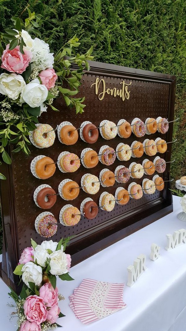 donut wall for outdoor backyard wedding ideas