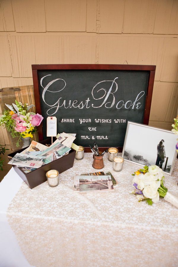 simple chalkboard wedding guest book sign in table ideas