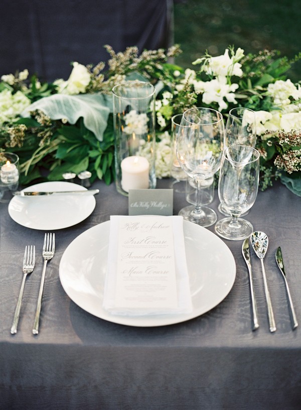 Elegant Gray and White Place Settings