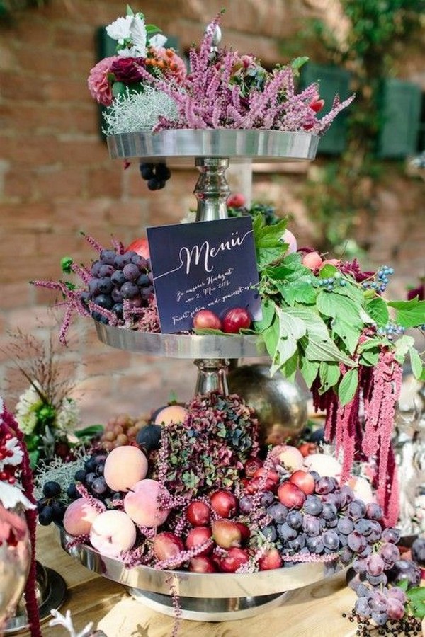 Rustic fruit display wedding idea