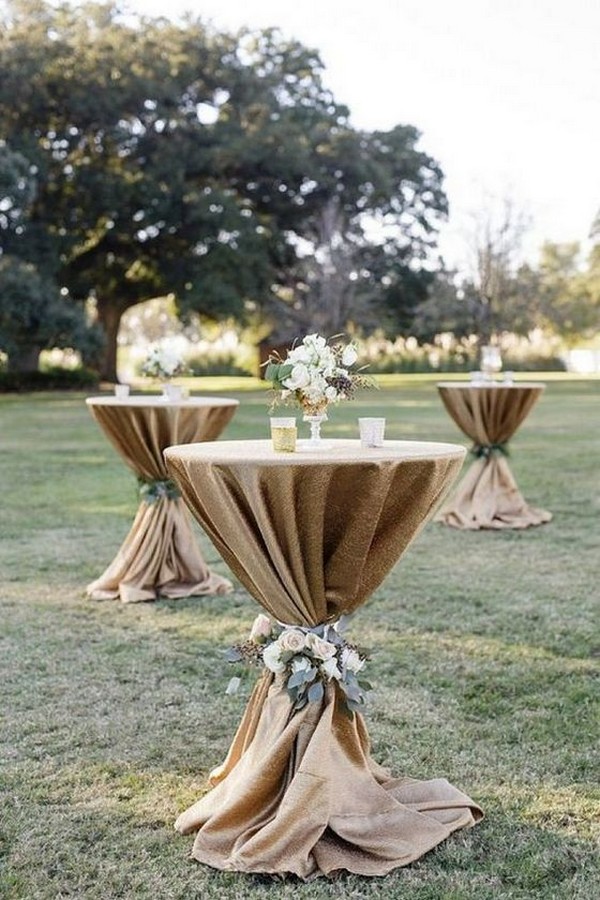 Wedding reception cocktail table decor ideas 2