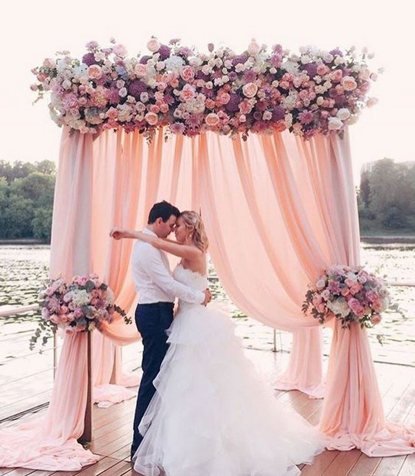 dusty pink wedding arch