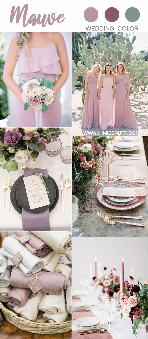 dusty purple mauve wedding color ideas 2019