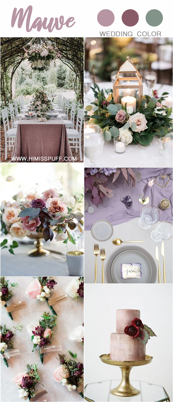 dusty purple mauve wedding color ideas and trends