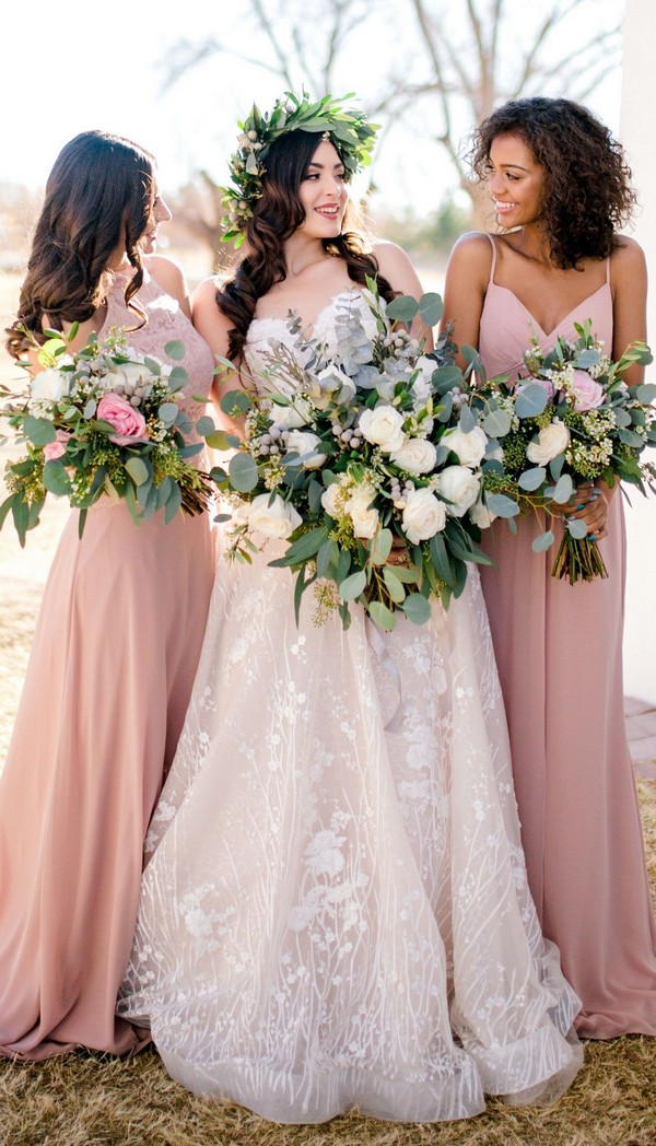 dusty rose bridesmaid dresses