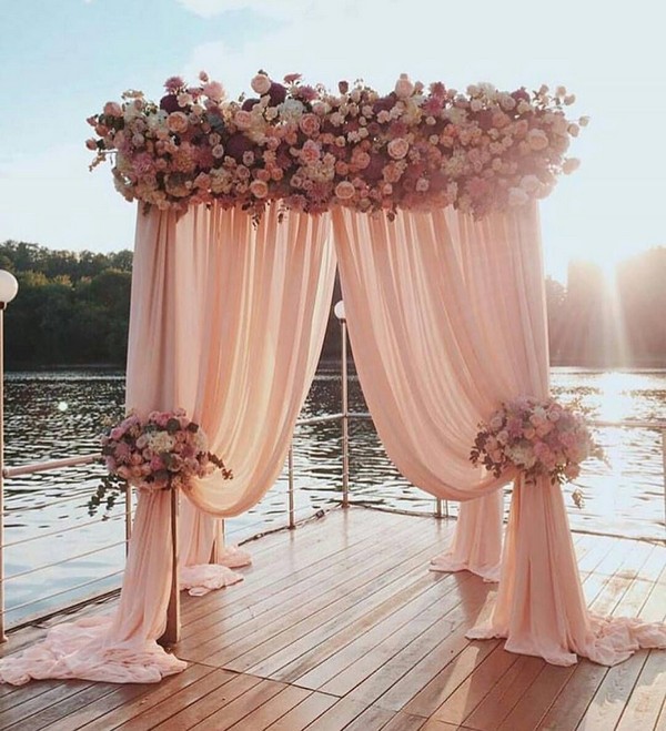 dusty rose dusty pink wedding arch