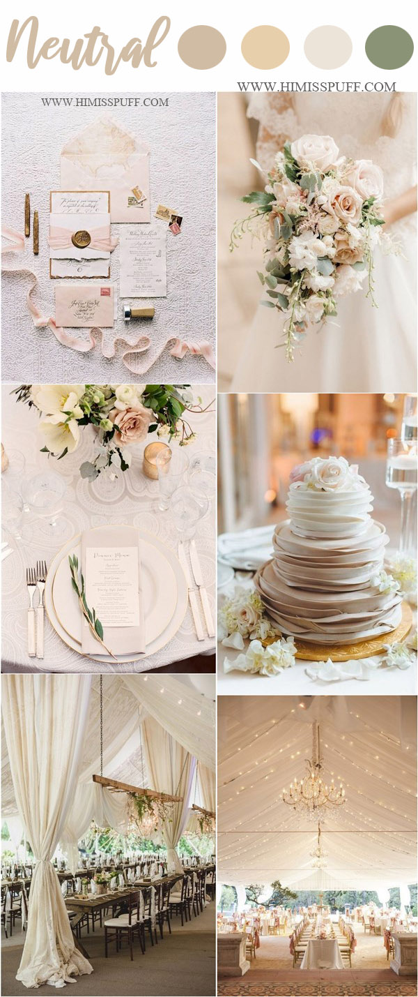 elegant chic cream wedding color ideas for spring weddings - Hi Miss Puff