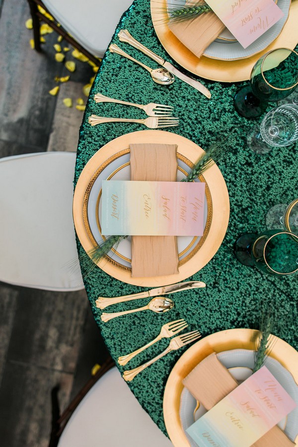 Emerald Green Wedding Ideas, Emerald Green Wedding Table Settings