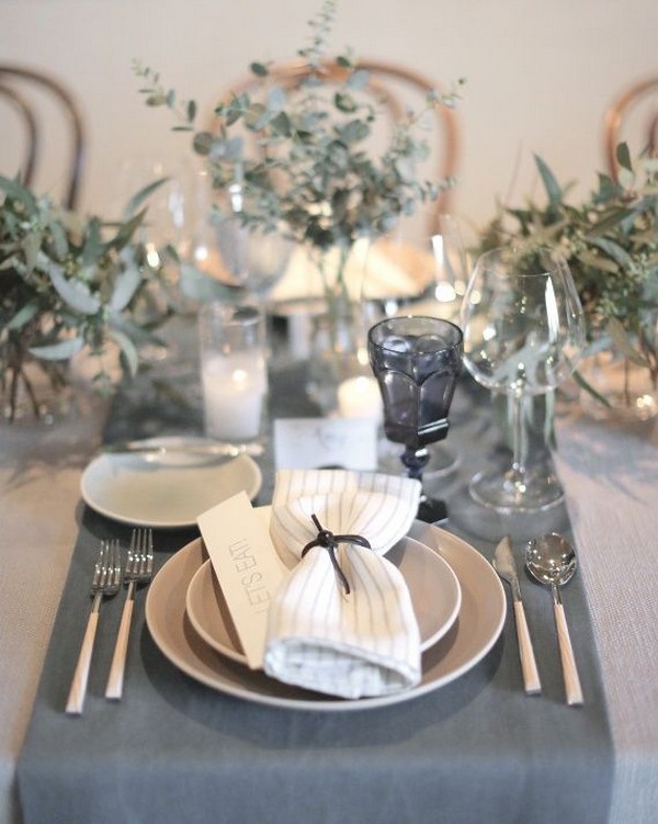 grey wedding table decor idea