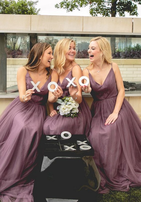 mauve dusty purple bridesmaid dresses