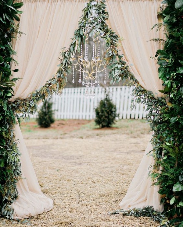 organic garland wedding arch ideas