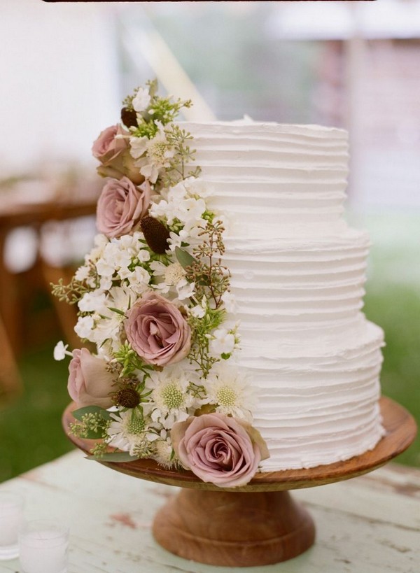 pretty dusty rose wedding cakes