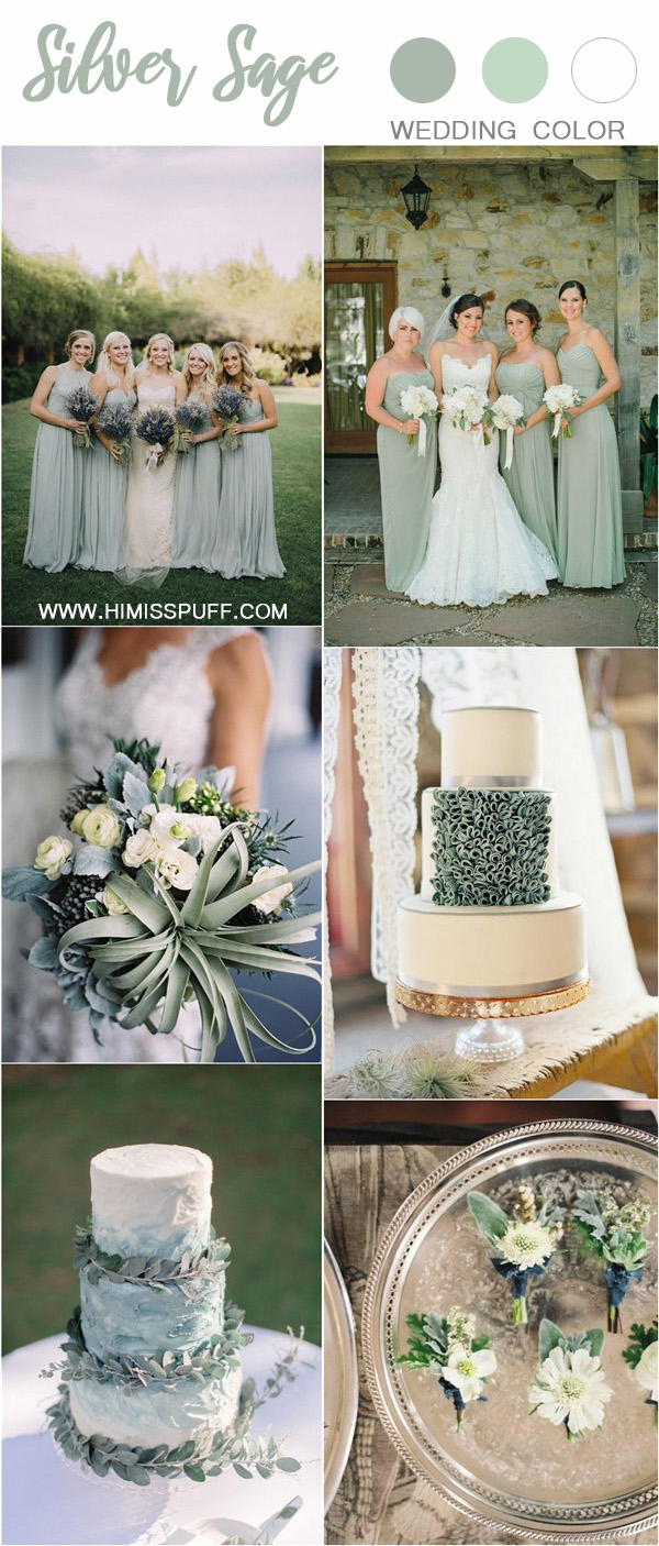 Wedding Color Trends: 30 Silver Sage Green Wedding Color Ideas – Hi ...