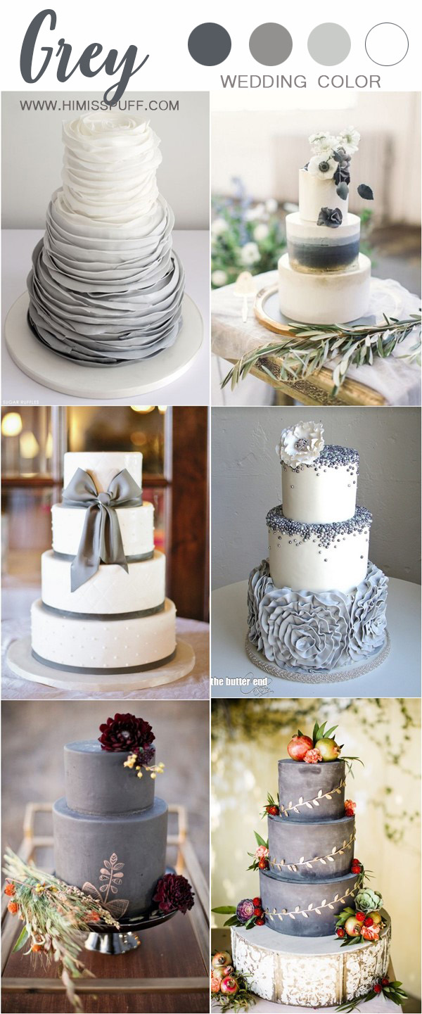 elegant grey wedding cakes
