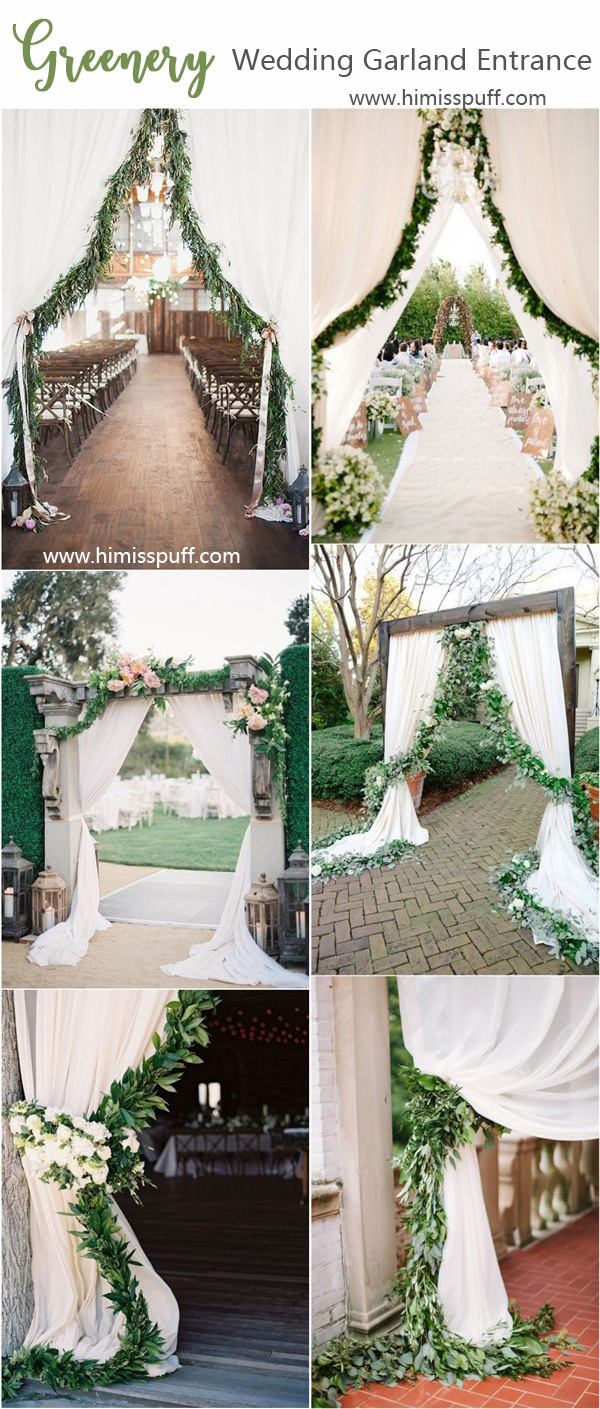 greenery wedding entrance decoration ideas – greenery garland wedding entrance ideas