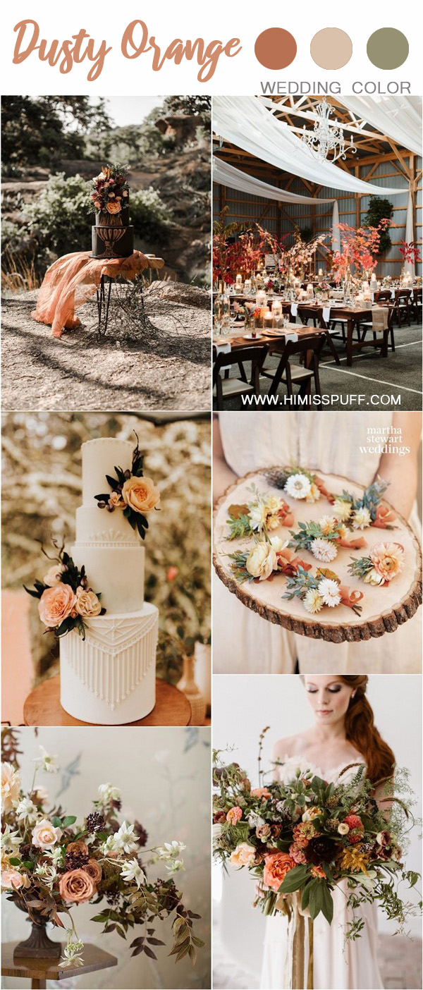 sunset dusty orange wedding color ideas 2019