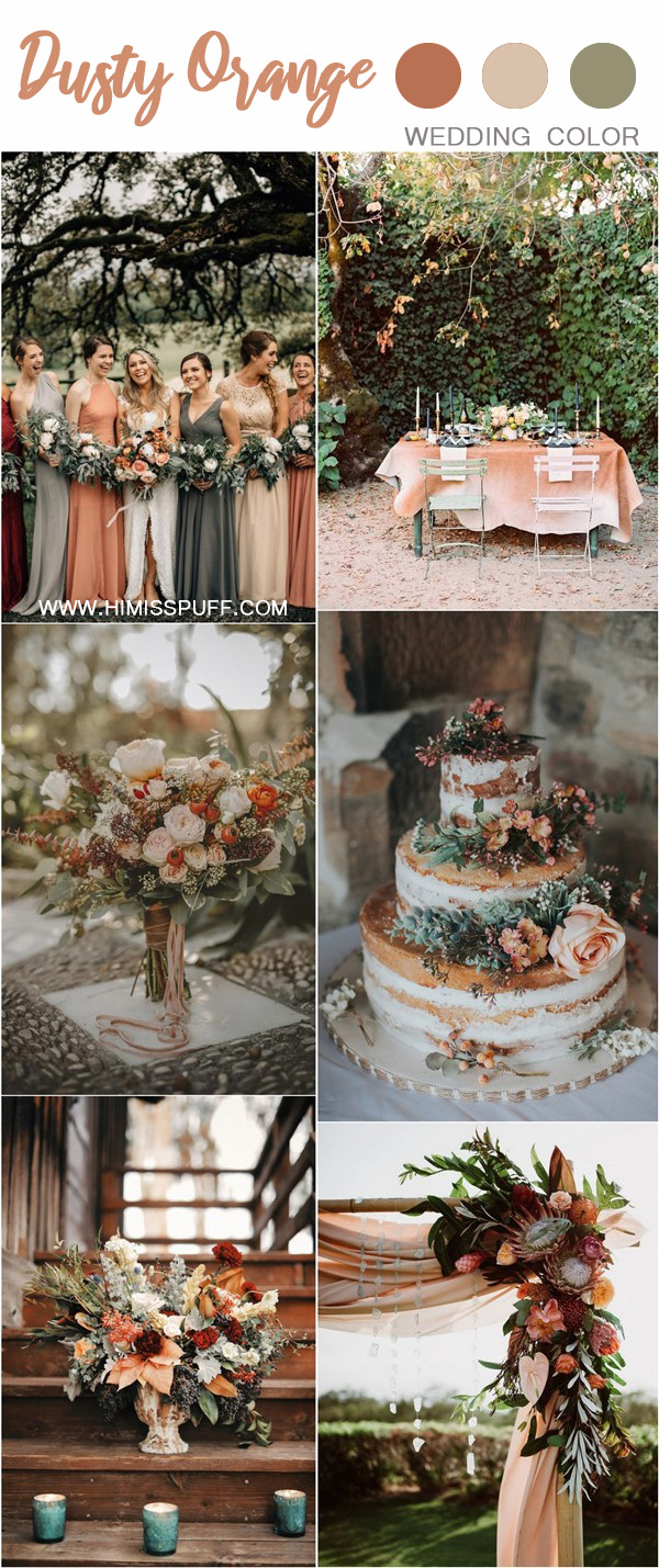 sunset dusty orange wedding color ideas and trends for 2019