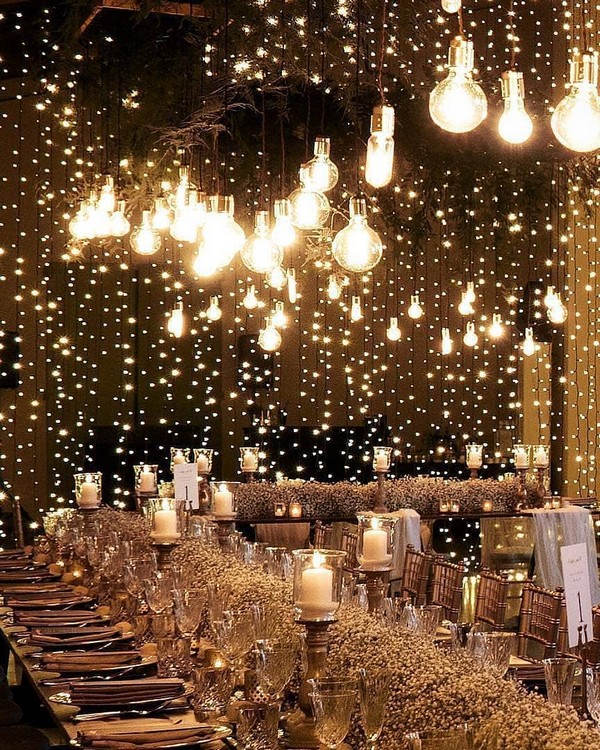 Wedding Lighting Ideas for Rustic Country Wedding Reception 11