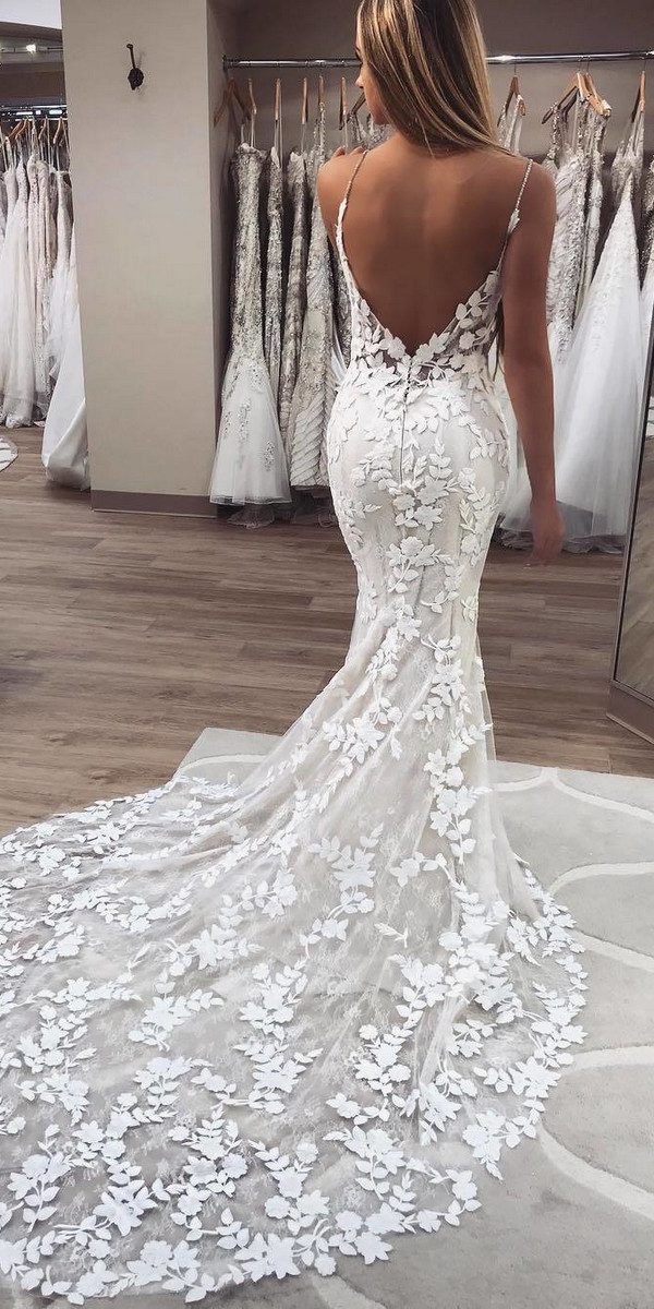 a bride wearing a mermaid inspired wedding dress