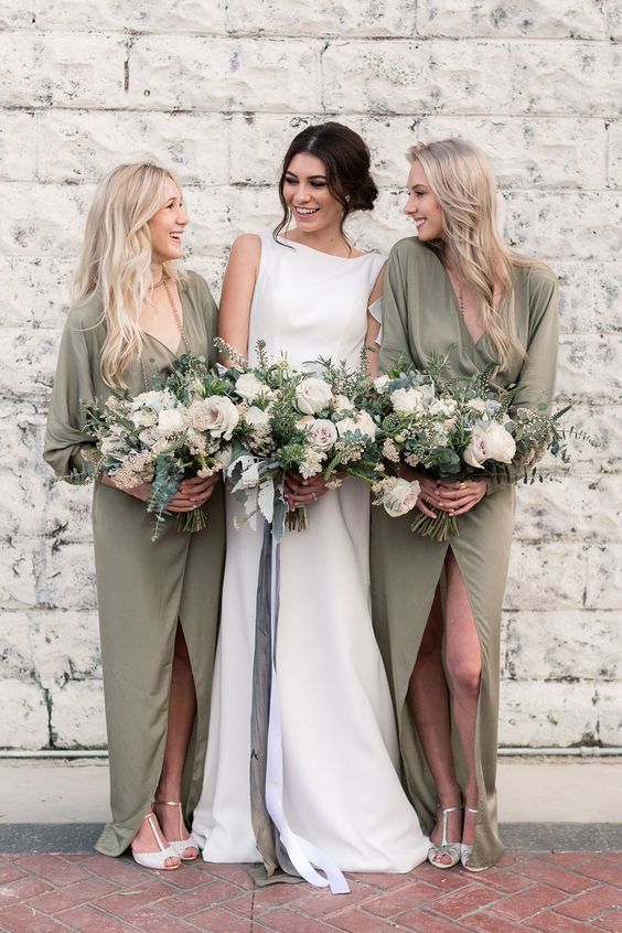 dark olive green bridesmaid dresses