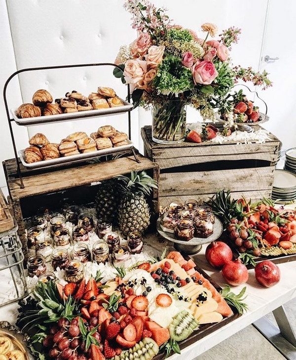 gorgeous charcuterie table for 2019 wedding trends