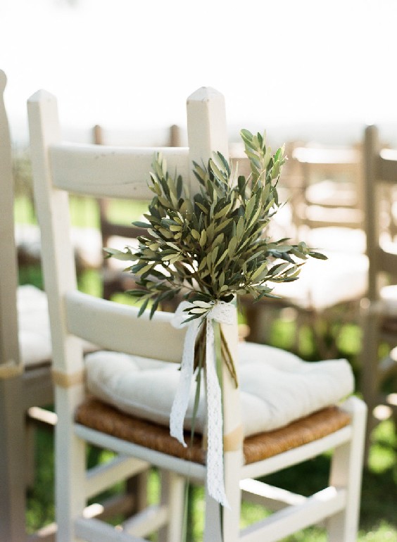 olive green wedding chair decor