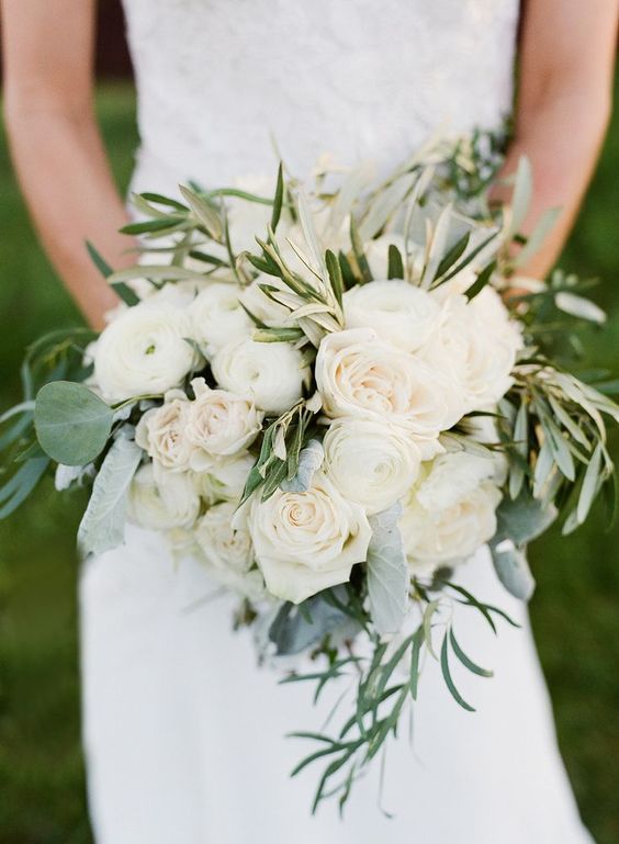 olive green wedding bouquets