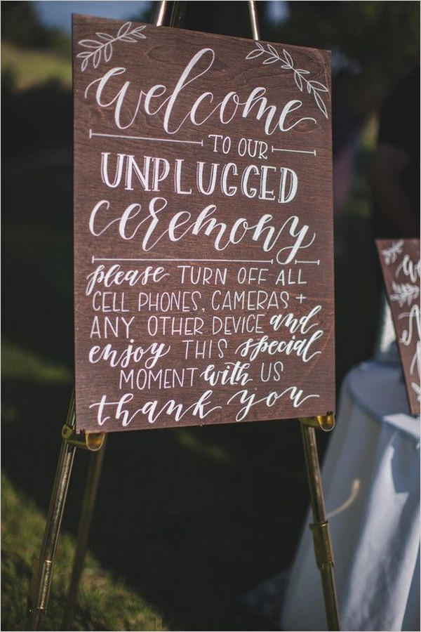 unplugged wedding sign ideas
