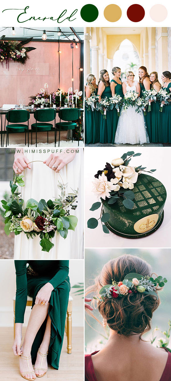 Emerald bridesmaid dresses latest wedding colours emerald wedding color palette