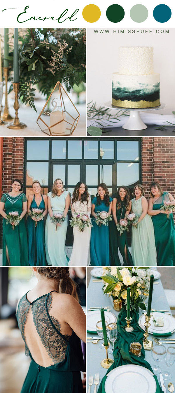 Emerald bridesmaid dresses trending wedding colours spring color wedding green mint