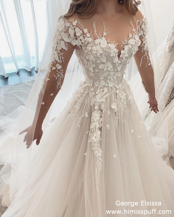 George Elsissa Lace Wedding Dresses 29